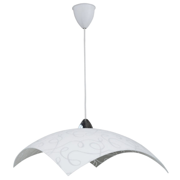 online Aufhängung 50X50 1xE27 Chrom-Weiß Rahmen Glasplatte Weiß E-Energy Marilena