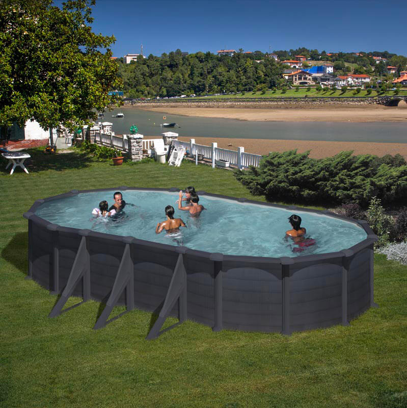 Piscina Ovale Fuori Terra 730x375xh132 cm in Acciaio e PVC Gre Granada