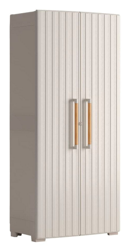 acquista Armadio da Esterno 8 Ripiani 80x45x180H cm in Plastica Keter Groove Multispace Sabbia/Beige