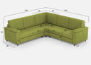 Divano Angolare 5 Posti 246x246x85 cm Marrak in Tessuto Verde