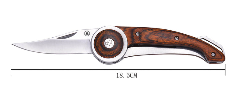Coltello Pieghevole con Manico in Legno Testa di Moro
