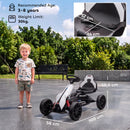 Go Kart Elettrico per Bambini 3-8 Anni 12V 3-5 km/h con Cintura di Sicurezza Capacità 30 kg Bianco      