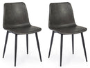 Set 2 Sedie 44x50x80h cm Kyra Pu Antracite Vintage 