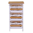 Cassettiera 3 Cassetti in Legno 35x27x66cm Matilda Noce Chiaro e Bianca