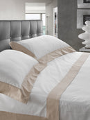 Set Lenzuola Sopra Sotto e Federe Balza in Raso Mitera Diamante Crepaccio Varie Misure