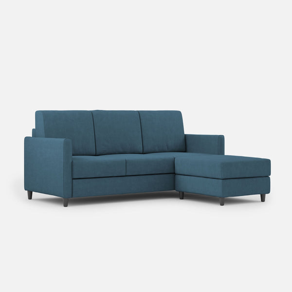 Divano 3 Posti con Pouf 198x155x85 cm Karay in Tessuto Avio acquista
