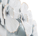 Specchio Bianco Flower 82x2,6x85,5 cm in Ferro Specchio e MDF Bianco e Oro