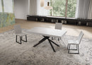 Tavolo Allungabile 160-264x90x74 cm Niket Bianco Frassino Gambe Antracite