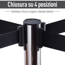 2 Colonnine Tendinastro di 2m in Acciaio Inox e Nylon Ø32x90 cm 