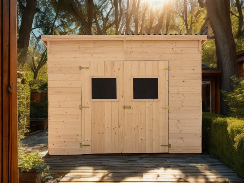 Casetta Box da Giardino 2,8x2 m con Pavimento in Legno Picea Massello 16mm Eden