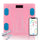 Digitale Waage Max 180 Kg aus Glas mit Pink Bluetooth App