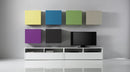 Parete Attrezzata Mobili Salotto con 6 Mobili Sospesi 2 Mobili Tv 278x41x190cm TFT  Boost Bianco e MULTICOLOR