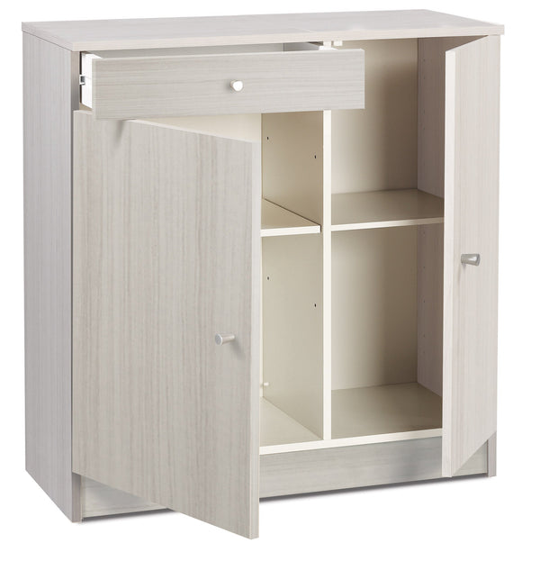 sconto Schrank 2 Türen 1 Schublade 77x80x34 cm Eukalyptus