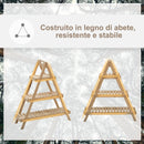 Portapiante Fioriera 3 Livelli 86x28x100 cm Piramide in Legno di Abete Bianco 