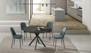 Tavolo Allungabile Roll 120x80/120x76 cm Top in Ceramica Gambe in Metallo Marmo Portoro Nero       