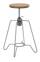 Sgabello Heintreck Ø39x55-70 cm Legno di Abete e in Ferro Grigio e Marrone