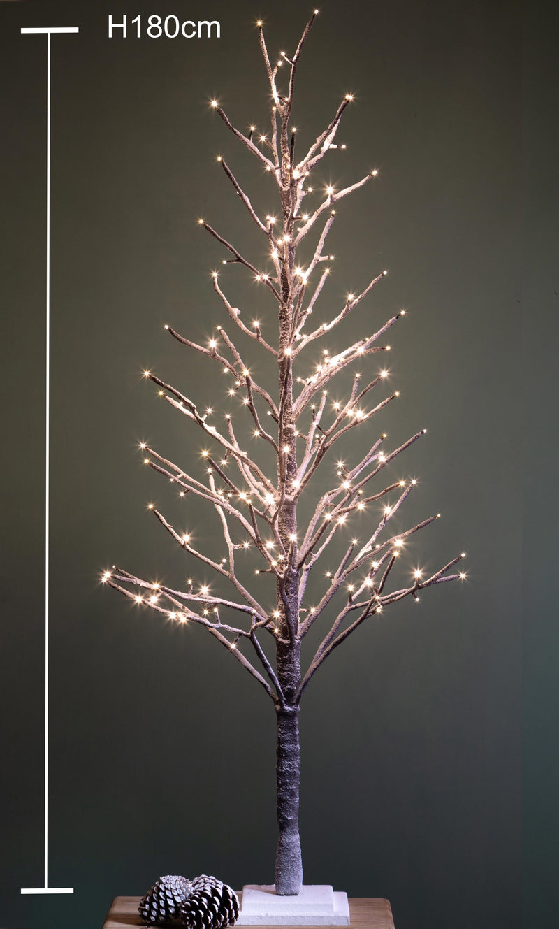 Faggio H180 cm con 270 Led e Movimento per interno Marrone