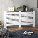 Copritermosifone a Doghe 152x19x81 cm con Ripiano Portaoggetti in MDF Bianco  