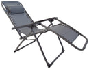 Sedia Sdraio Zero Gravity Reclinabile Pieghevole 188x65x110 cm in Acciaio e Textilene Grigia