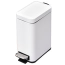 Pattumiera 29,2x14x32 cm 5lt Apertura a Pedale in Metallo Bianco