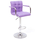 Sgabello Bar in Similpelle Quadro Lilla