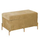 Panca Contenitore 78x40xh45 cm in Tessuto Velluto Ocra