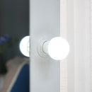 Toletta da Camera con Specchio e LED 70x40x160 cm in Legno Truciolare Bianco