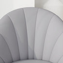 Set 2 Sedie da Pranzo Schienale a Conchiglia in Pelle PU Grigio Chiaro   