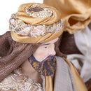 Set 6 Statuine Natalizie Natività 40 cm in Tessuto e Resina Oro