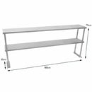 Ripiano per Tavolo da Cucina Ristorante Pizzeria 180x75x30 cm con Mensola in Acciaio