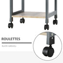 Carrello da Cucina Portavivande 37x37x76 cm in Legno di Pino e MDF Grigio