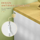 Cassettiera 6 Cassetti 140x37x75 cm in Truciolato Bianco e Color Legno