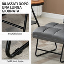 Sedia Imbottita con Poggiapiedi 60x80,5x89 cm in Tessuto Effetto Velluto Grigio