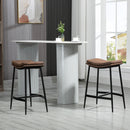 Set 2 Sgabelli da Bar in Stile Industriale 48,5x38,5x68,5 cm in Finta Pelle Nero e Marrone   
