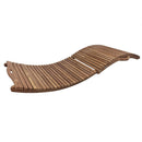 Lettino Prendisole Ondulato Paraiso 190x62x49 cm a Doghe in Legno Teak