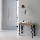 Consolle Allungabile 90-300x40x77 cm Karamay Premium Tortora Telaio Antracite 