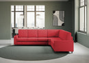 Divano Angolare 6 Posti 286x246x85 cm Sakar in Tessuto Rosso