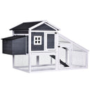 Pollaio da Giardino Prefabbricato 175.4x95.5x100 cm in Legno con Tetto Impermeabile Grigio