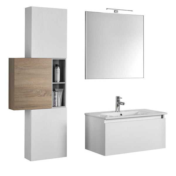 Ibiza 15 Badezimmer-Hängeschrank Mattweiß und Helltabak TFT online