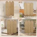 Paravento da Interni Pieghevole a 3 Pannelli 120x170 cm Stile Bohemien in Carta e Legno di Pino Color Legno      