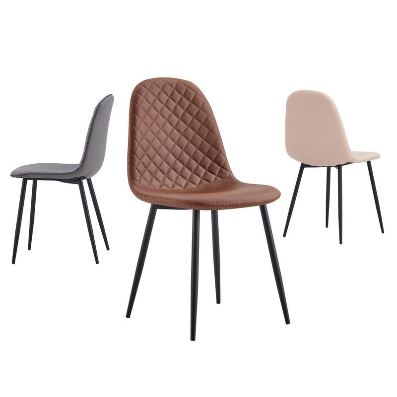 Set 4 Sedie 43x42x86 cm in Similpelle Trapuntata Bella Grigia