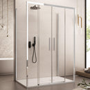 Box Doccia 3 Lati 2 Ante Scorrevoli in Cristallo Trasparente 6mm H195 Bonussi Eliane Varie Misure