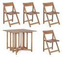 Set Tavolo e 4 Sedie Pieghevoli da Giardino Noemi