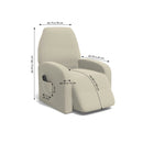 Copripoltrona Reclinabile Elasticizzato Taglia Unica con Tasca Laterale Tortora