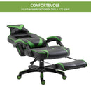 Sedia da Gaming con Rotelle in Similpelle Nero e Verde 