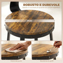 Set 2 Sgabelli da Bar Stile Rustico 37x47x96 cm con Poggiapiedi in Legno e Metallo Marrone      