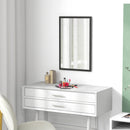 Specchio da Parete Rettangolare  40x60 cm in Vetro e MDF Nero      