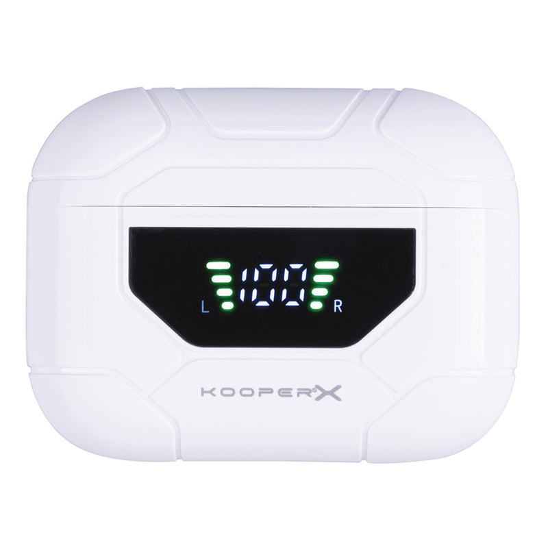 Cuffie Auricolari Wireless con Custodia per Ricarica Kooper  Bianco