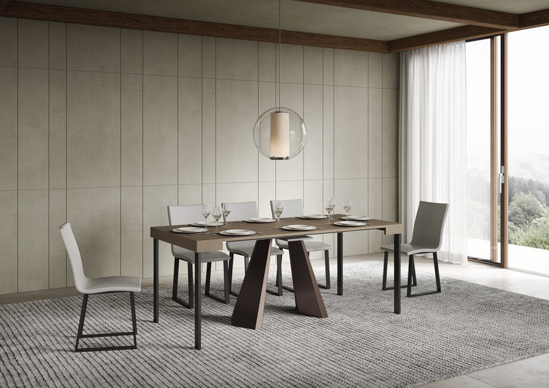 Consolle Allungabile 90-196x40x77 cm Diamante Small Tortora Telaio Orso 