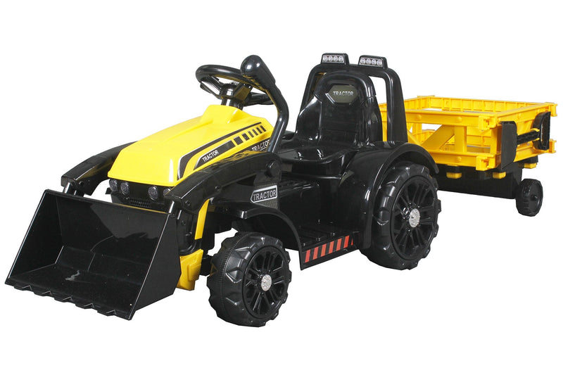 Escavatore Elettrico per Bambini 6V con Rimorchio Giallo e Nero